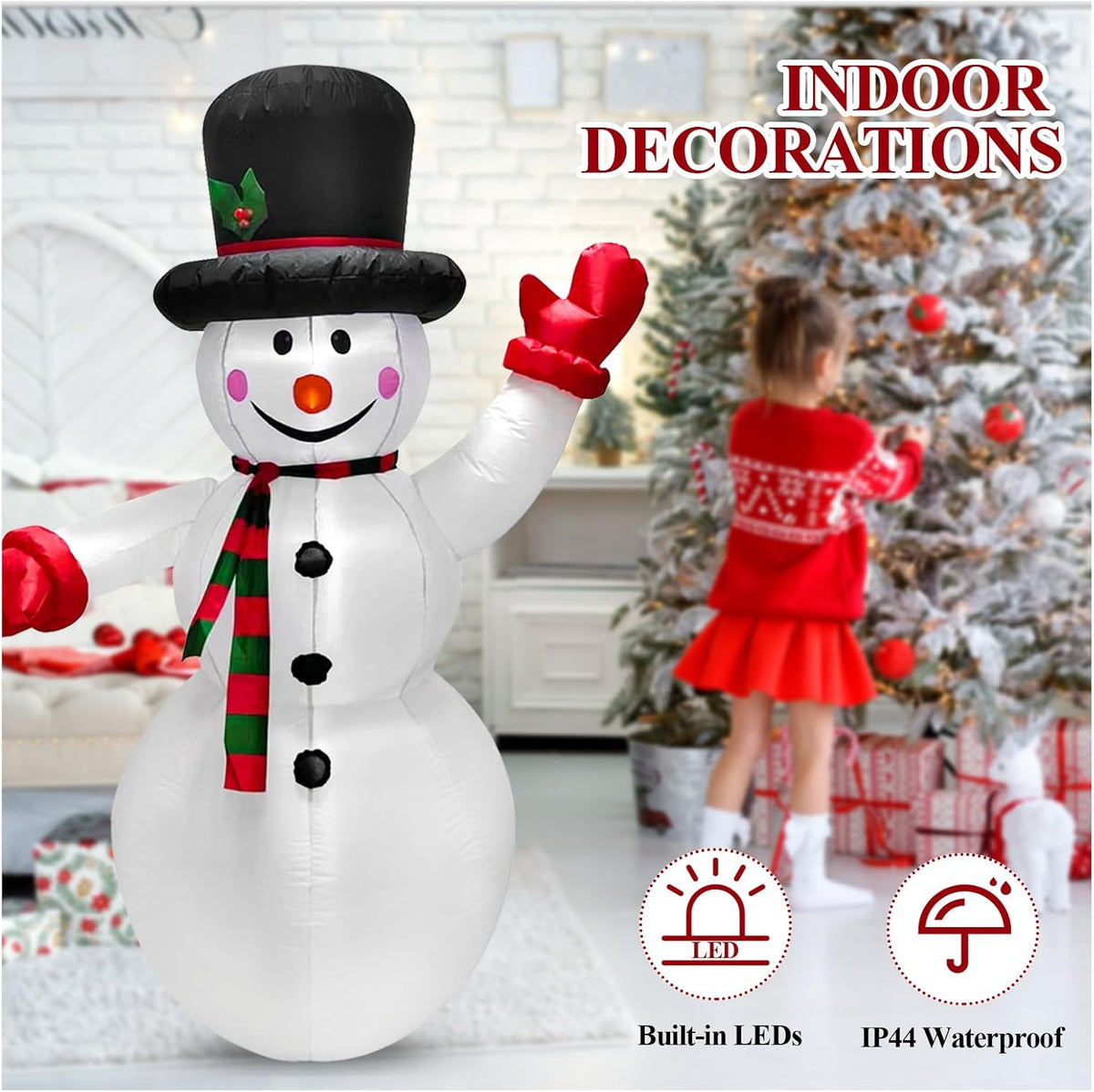 6Ft Christmas Inflatable Snowman - Outdoor Decoration Blow up Snowman Christmas Yard Decoration Blow up Holiday Indoor Outdoor Party Garden Christmas Yard Decorations with LED Light