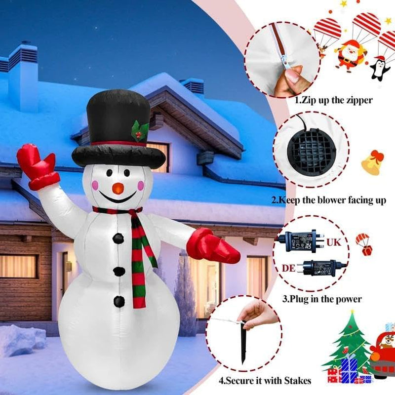 6Ft Christmas Inflatable Snowman - Outdoor Decoration Blow up Snowman Christmas Yard Decoration Blow up Holiday Indoor Outdoor Party Garden Christmas Yard Decorations with LED Light