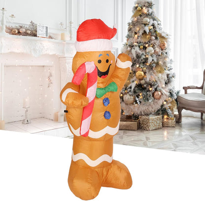 Inflatable Gingerbread Man, Satble Christmas Inflatable Gingerbread Man Excellent Stitching Bright Color Height 1.5M (AU Plug 100‑240V)