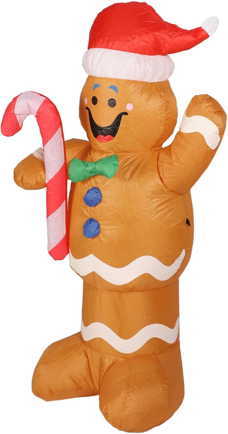 Inflatable Gingerbread Man, Satble Christmas Inflatable Gingerbread Man Excellent Stitching Bright Color Height 1.5M (AU Plug 100‑240V)