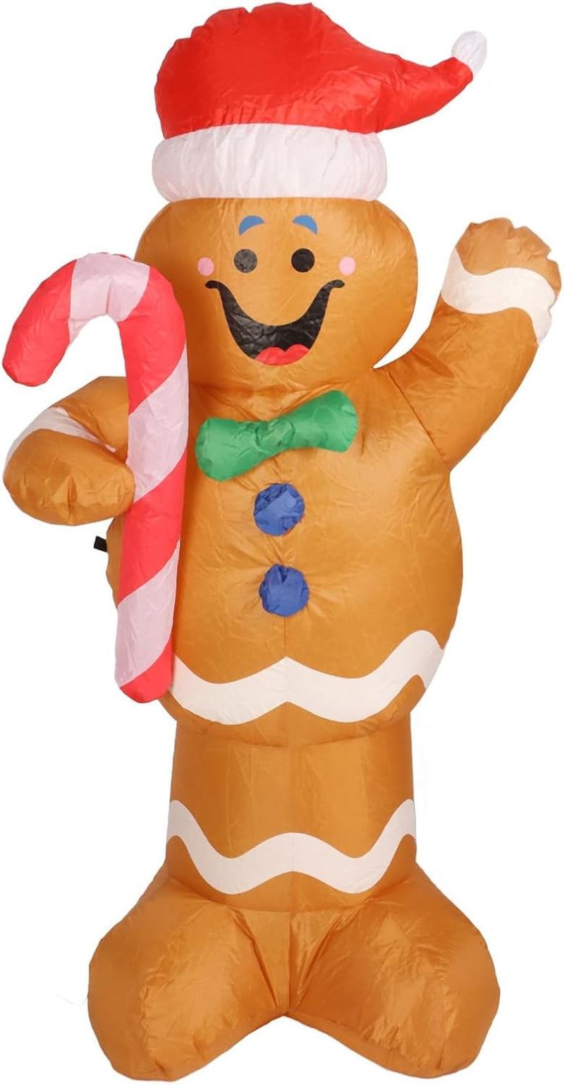 Inflatable Gingerbread Man, Satble Christmas Inflatable Gingerbread Man Excellent Stitching Bright Color Height 1.5M (AU Plug 100‑240V)