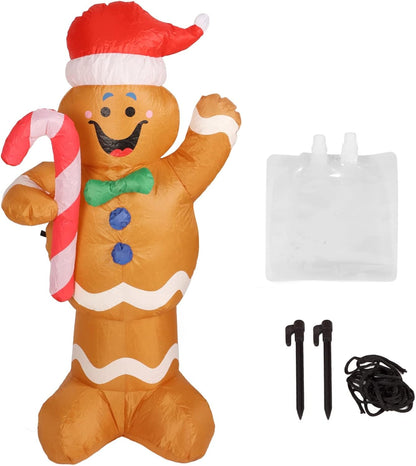 Inflatable Gingerbread Man, Satble Christmas Inflatable Gingerbread Man Excellent Stitching Bright Color Height 1.5M (AU Plug 100‑240V)