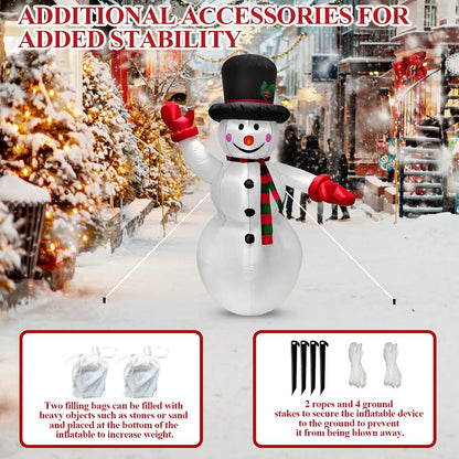 6Ft Christmas Inflatable Snowman - Outdoor Decoration Blow up Snowman Christmas Yard Decoration Blow up Holiday Indoor Outdoor Party Garden Christmas Yard Decorations with LED Light